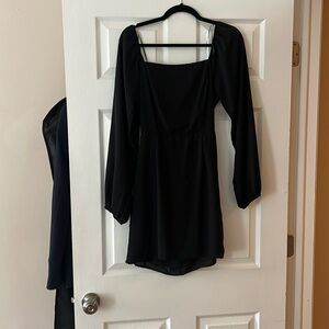 All in Favor size M long sleeve black mini dress